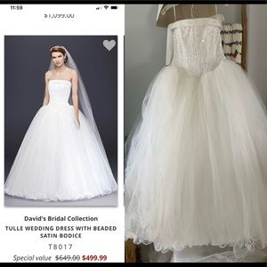 Princess ball gown wedding dress - NEVER WORN!